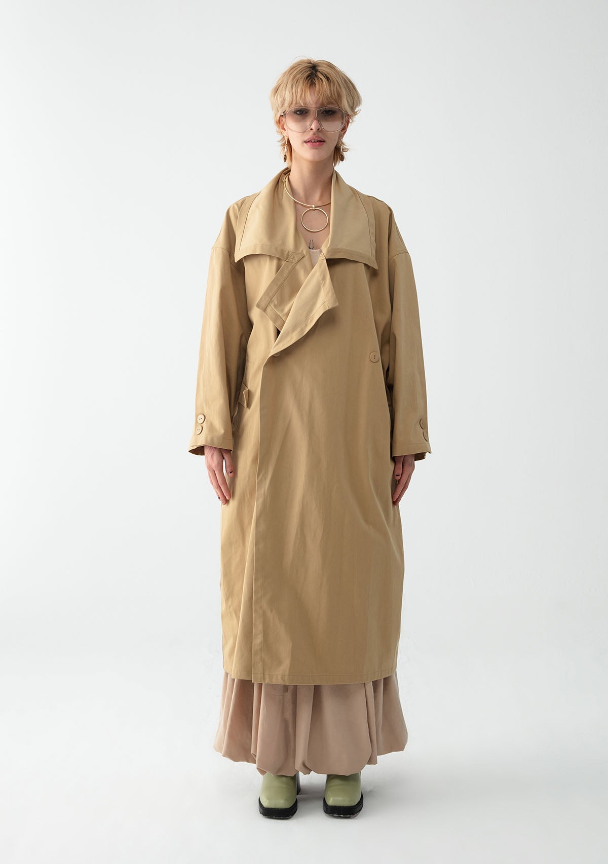 Tiny-Krem Kanat Yakalı Trençkot-Trençkot-4-Milagron.com