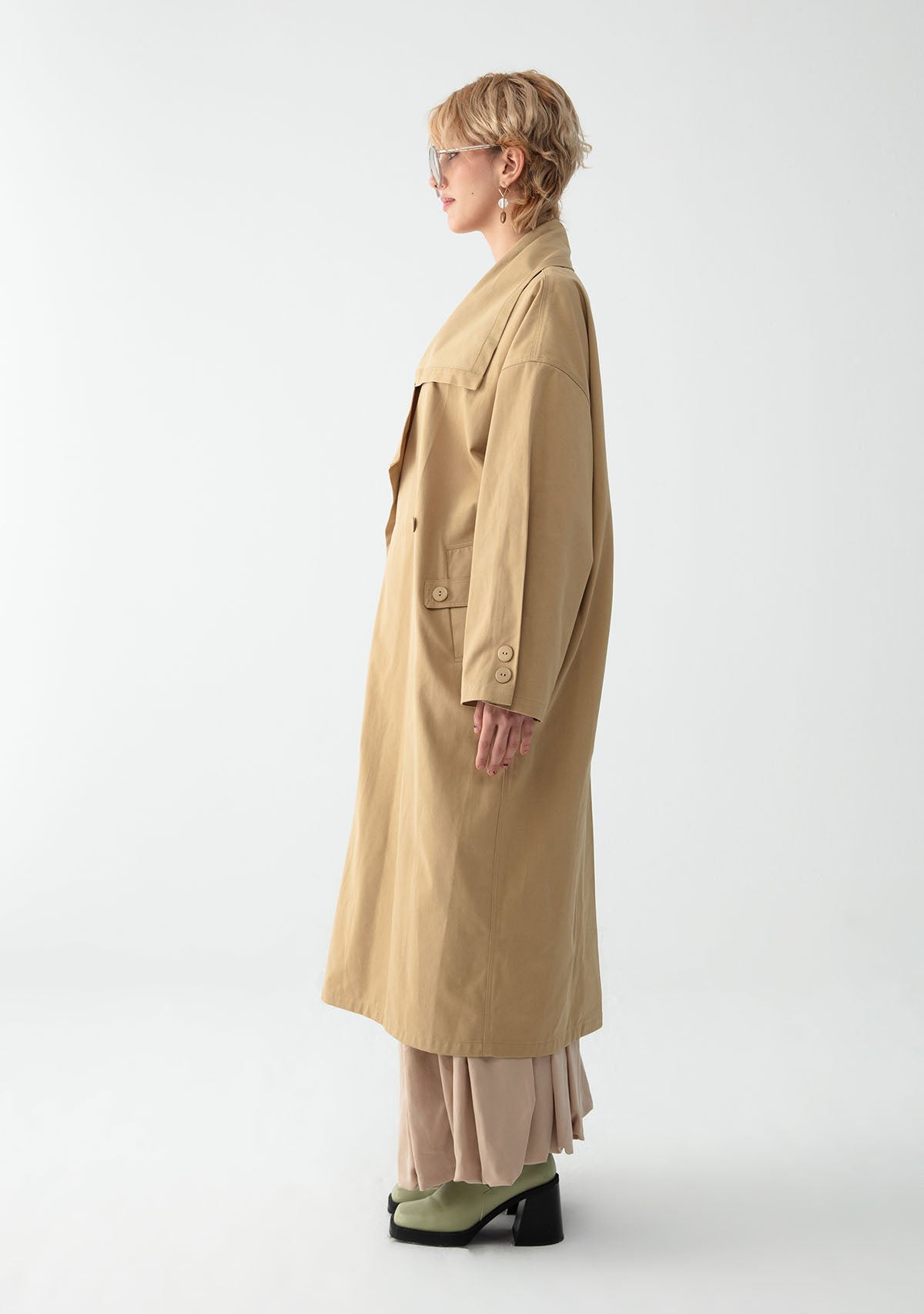 Tiny-Krem Kanat Yakalı Trençkot-Trençkot-6-Milagron.com