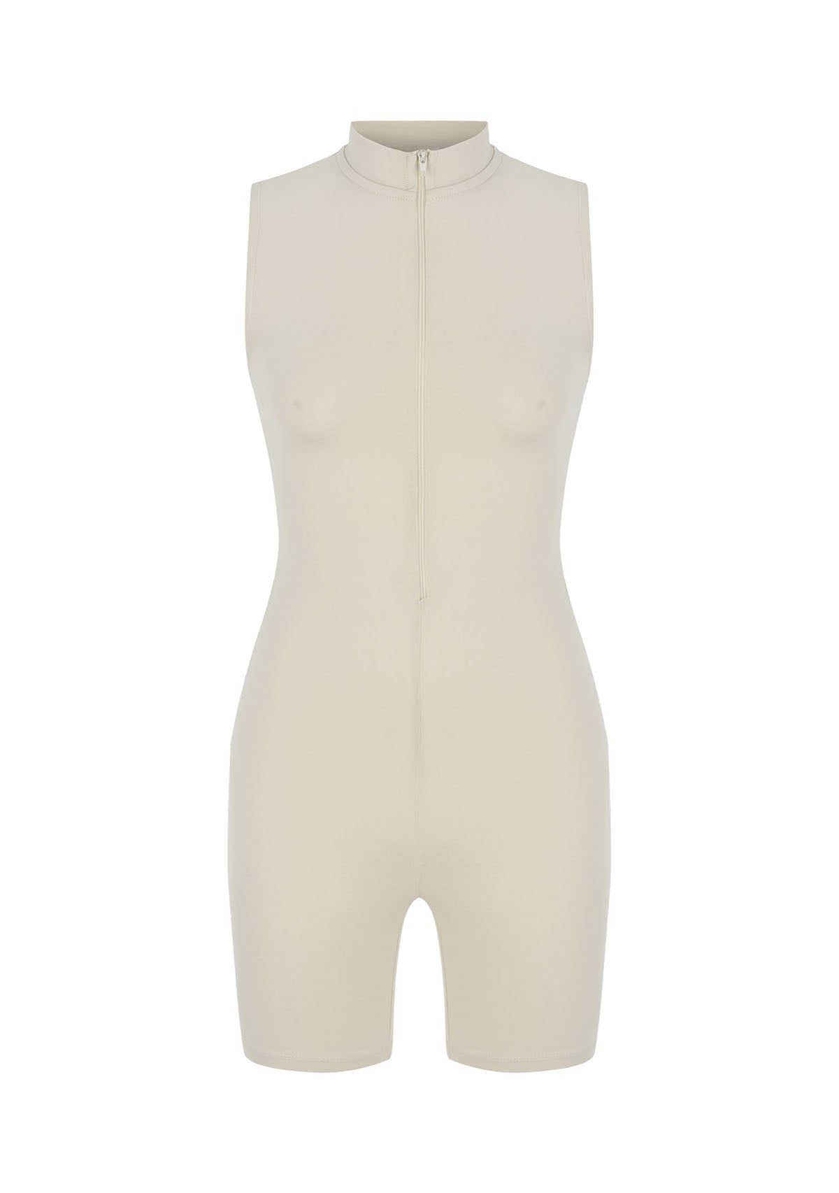 Tiny-Krem Önden Fermuarlı Şort Bodysuit-Bodysuit-7-Milagron.com