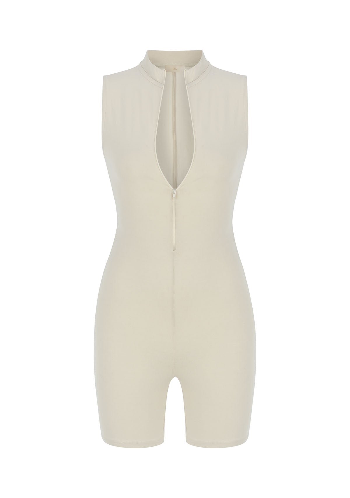 Tiny-Krem Önden Fermuarlı Şort Bodysuit-Bodysuit-9-Milagron.com
