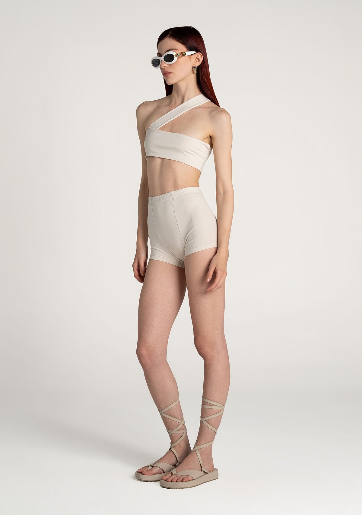 Tiny-Krem Yüksek Bel Dar Boxer-Boyshort Külot-3-Milagron.com