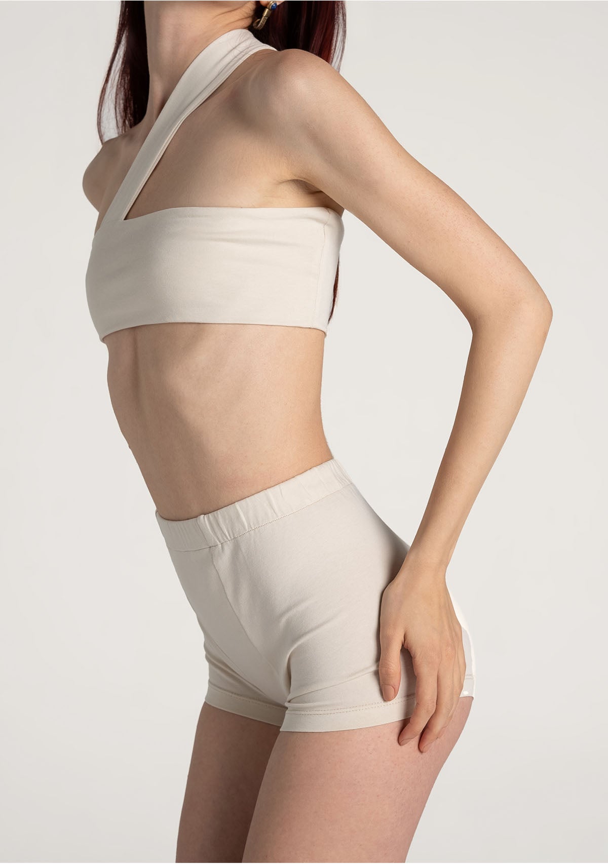 Tiny-Krem Yüksek Bel Dar Boxer-Boyshort Külot-6-Milagron.com