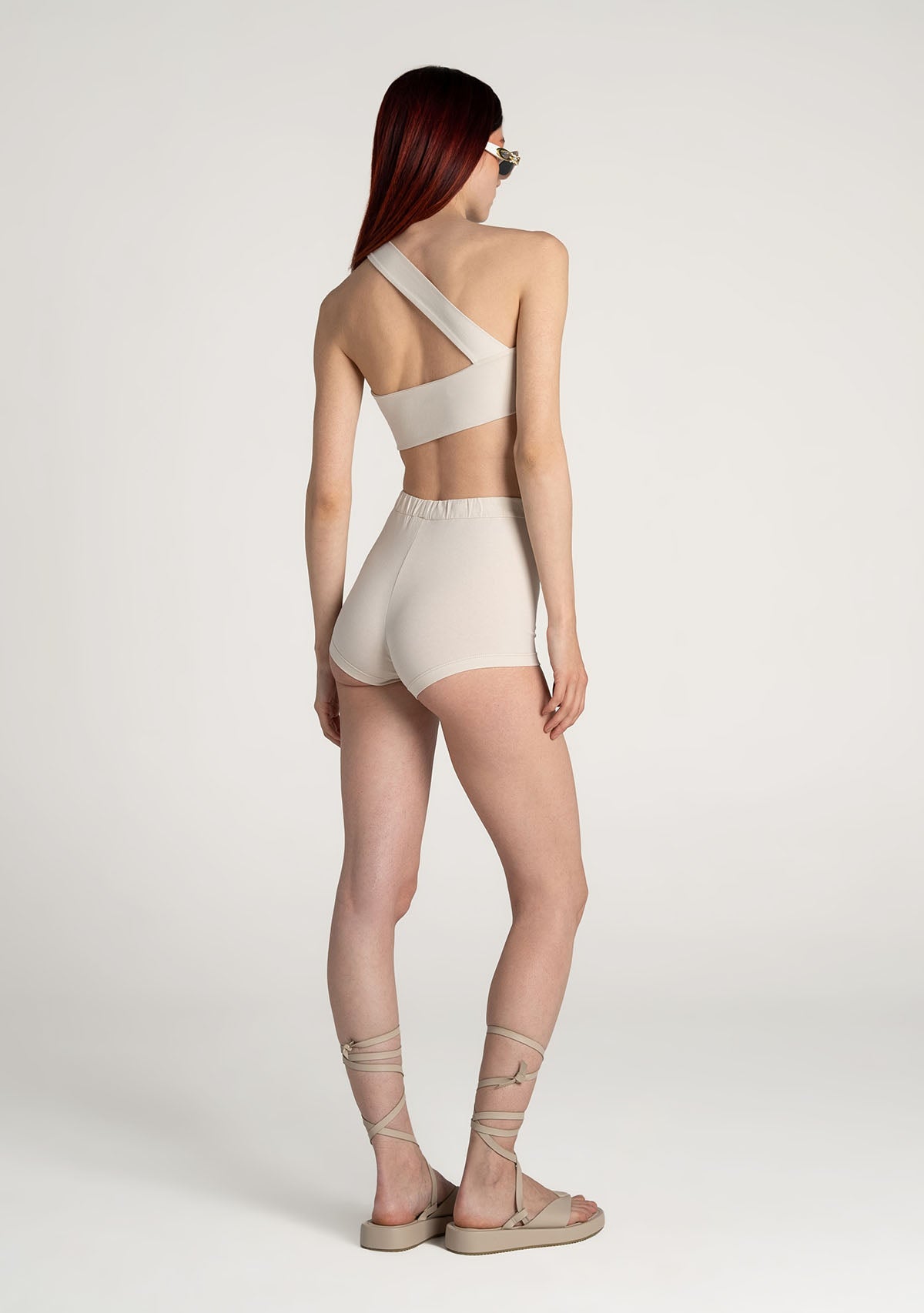 Tiny-Krem Yüksek Bel Dar Boxer-Boyshort Külot-7-Milagron.com