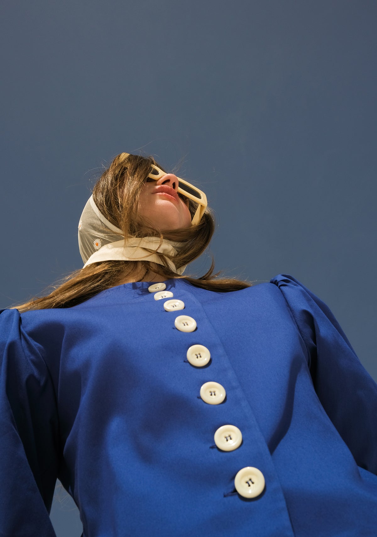 Tiny-Mavi önü Düğmeli Vatkalı Büzgülü Ceket-Ceket-2-Milagron.com