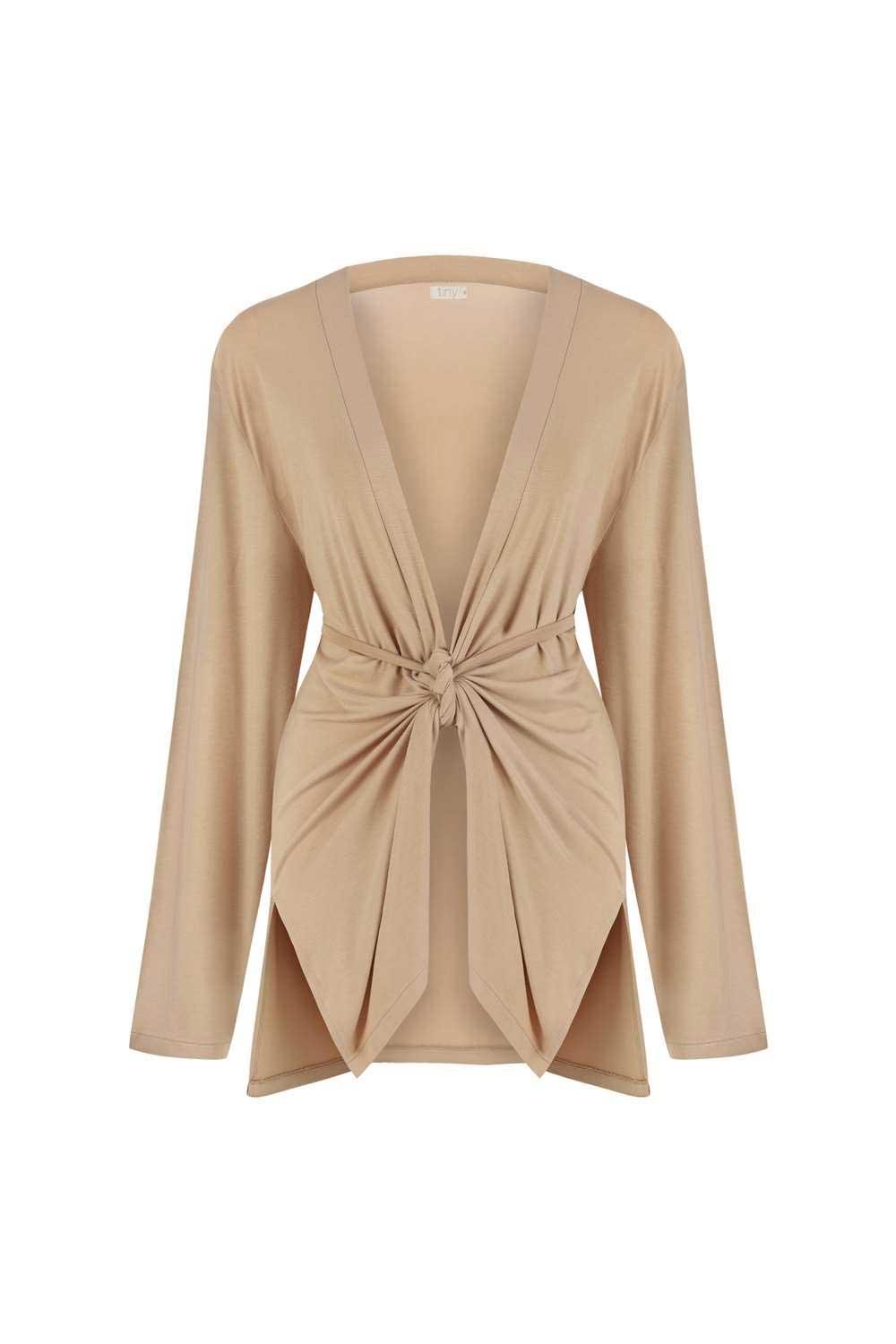 Tiny-Nude Bağlamalı Gömlek-Gömlek-1-Milagron.com
