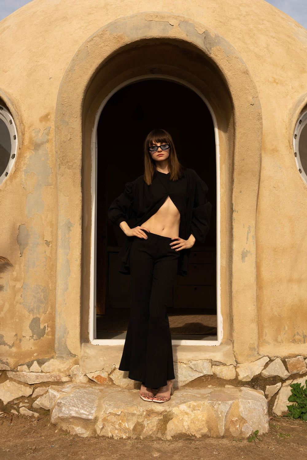 Tiny-Si Siyah Afilli Pantolon-Pantolon-1-Milagron.com