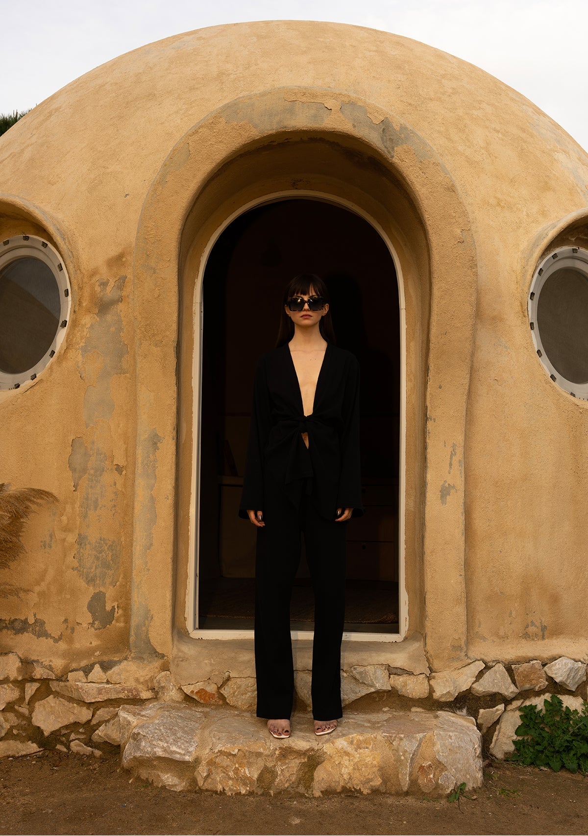 Tiny-Si Siyah Bağlamalı Keten Gömlek-Gömlek-5-Milagron.com