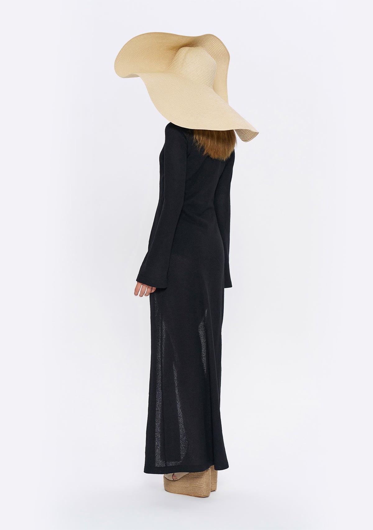 Tiny-Si Yırtmaçlı Uzun Kollu Siyah Triko Elbise-Elbise-9-Milagron.com