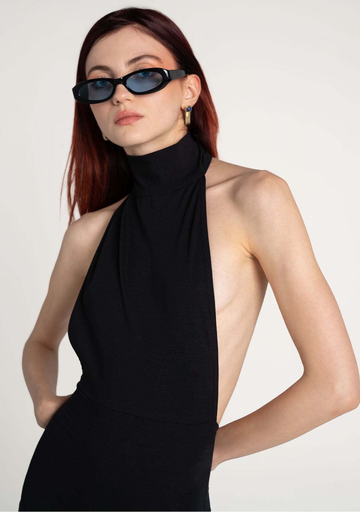 Tiny-Siyah Boğazlı Sırt Dekolteli Şort Bodysuit-Bodysuit-6-Milagron.com