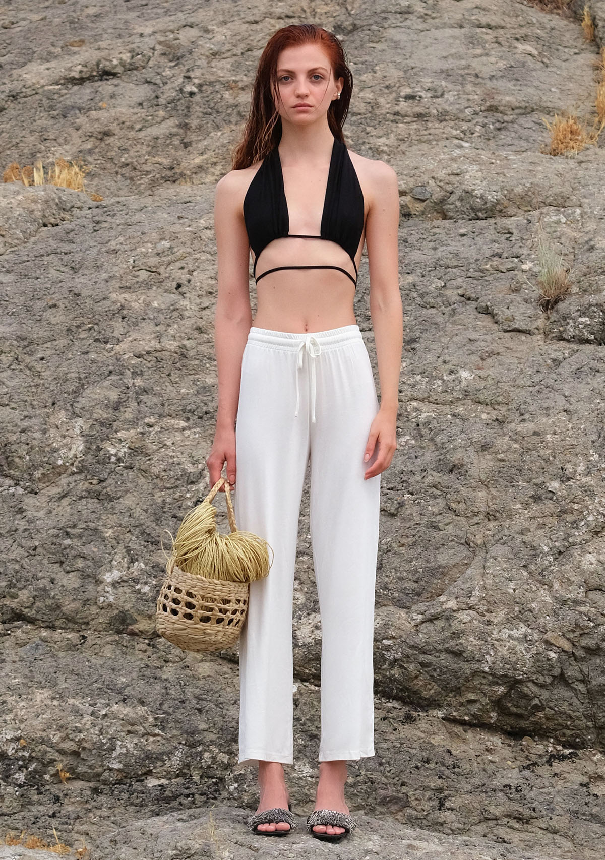 Tiny-Siyah İnce Askılı Bağlamalı Üst-Top-2-Milagron.com