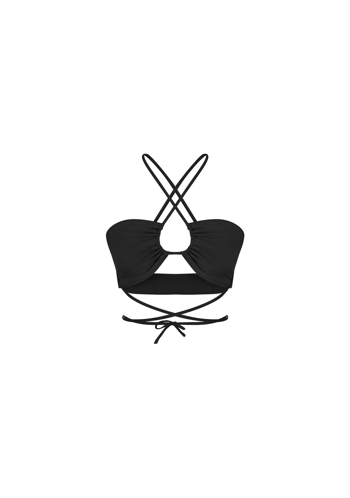 Tiny-Siyah İnce Askılı Bağlamalı Üst-Top-6-Milagron.com