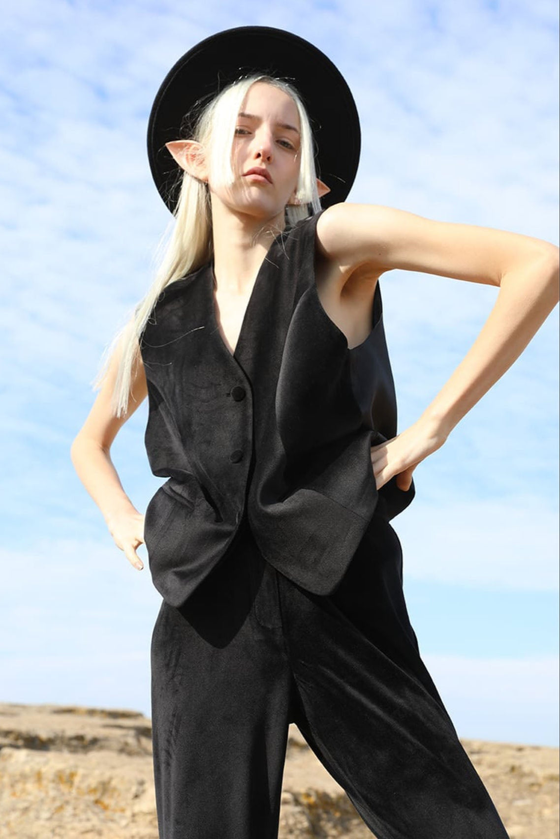 Tiny-Siyah Kadife Yelek-Yelek-1-Milagron.com