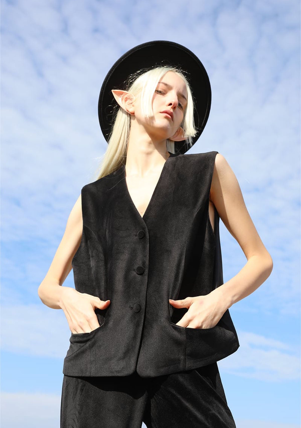 Tiny-Siyah Kadife Yelek-Yelek-2-Milagron.com