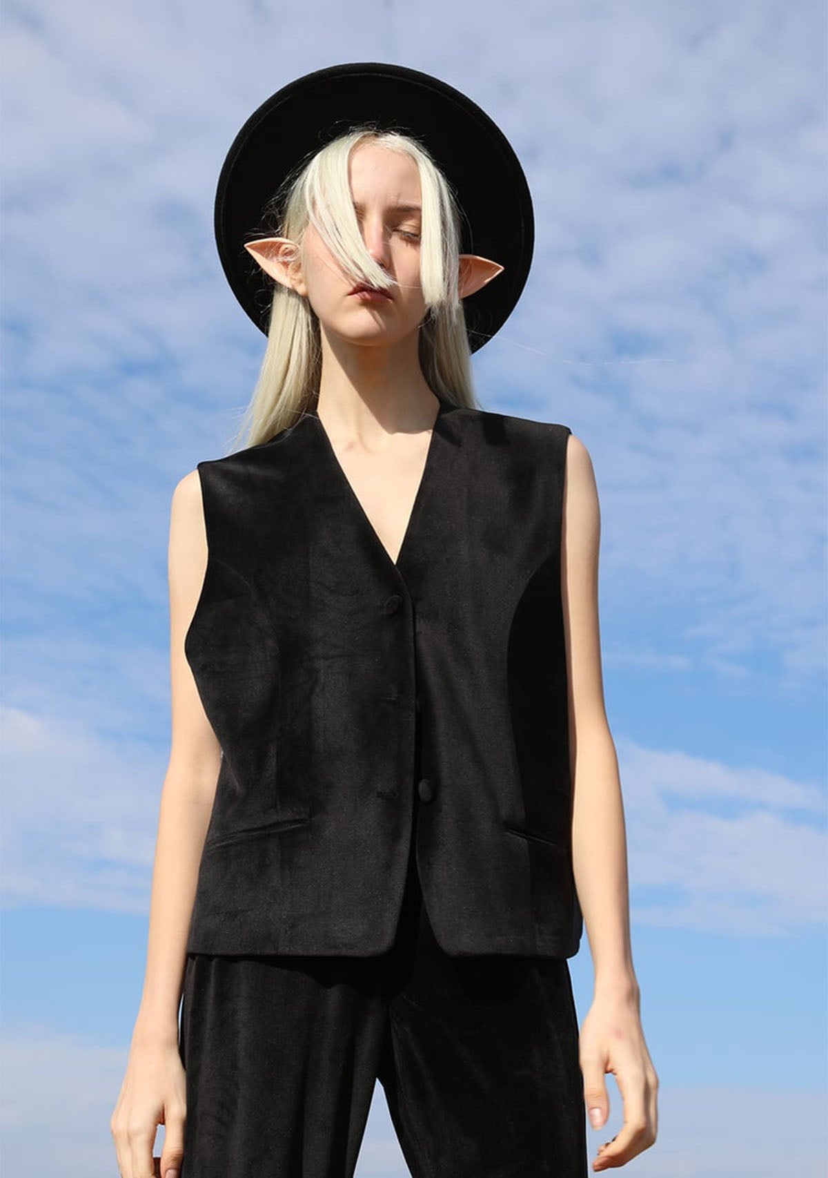 Tiny-Siyah Kadife Yelek-Yelek-5-Milagron.com