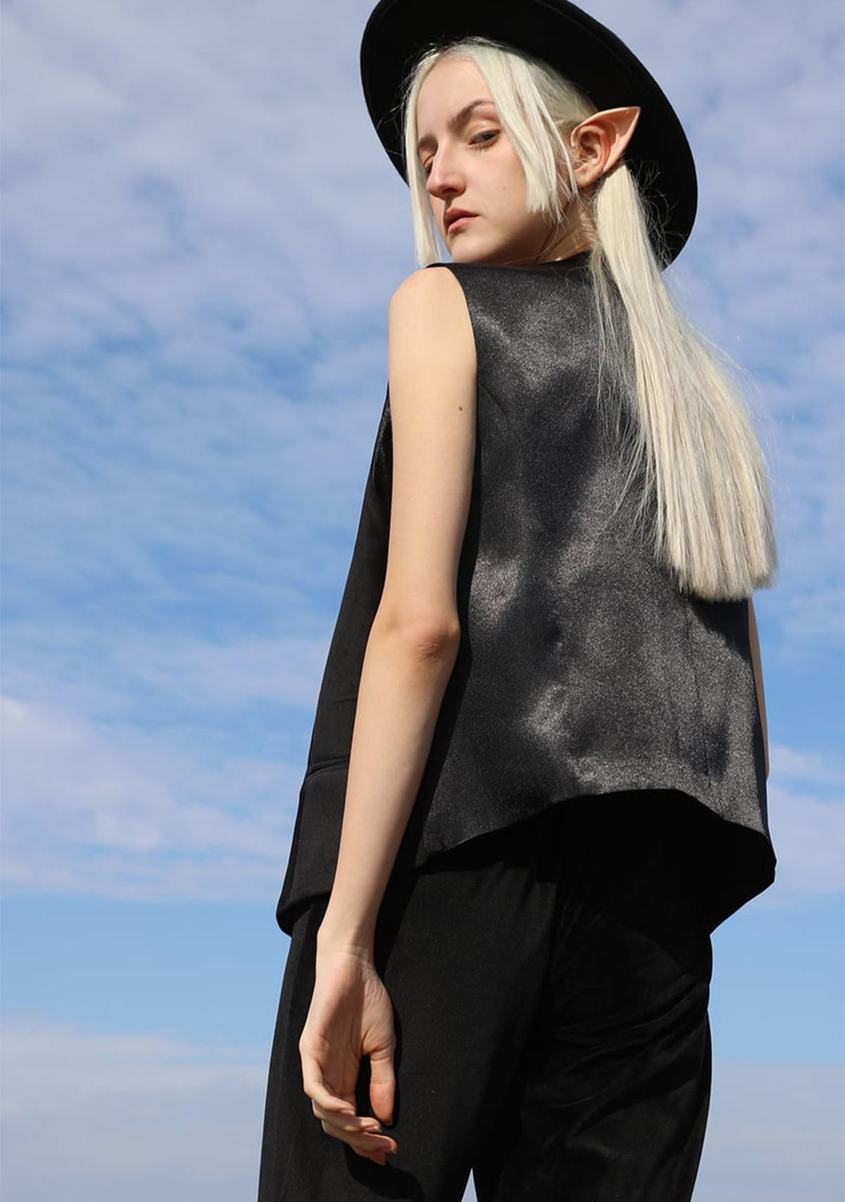 Tiny-Siyah Kadife Yelek-Yelek-6-Milagron.com