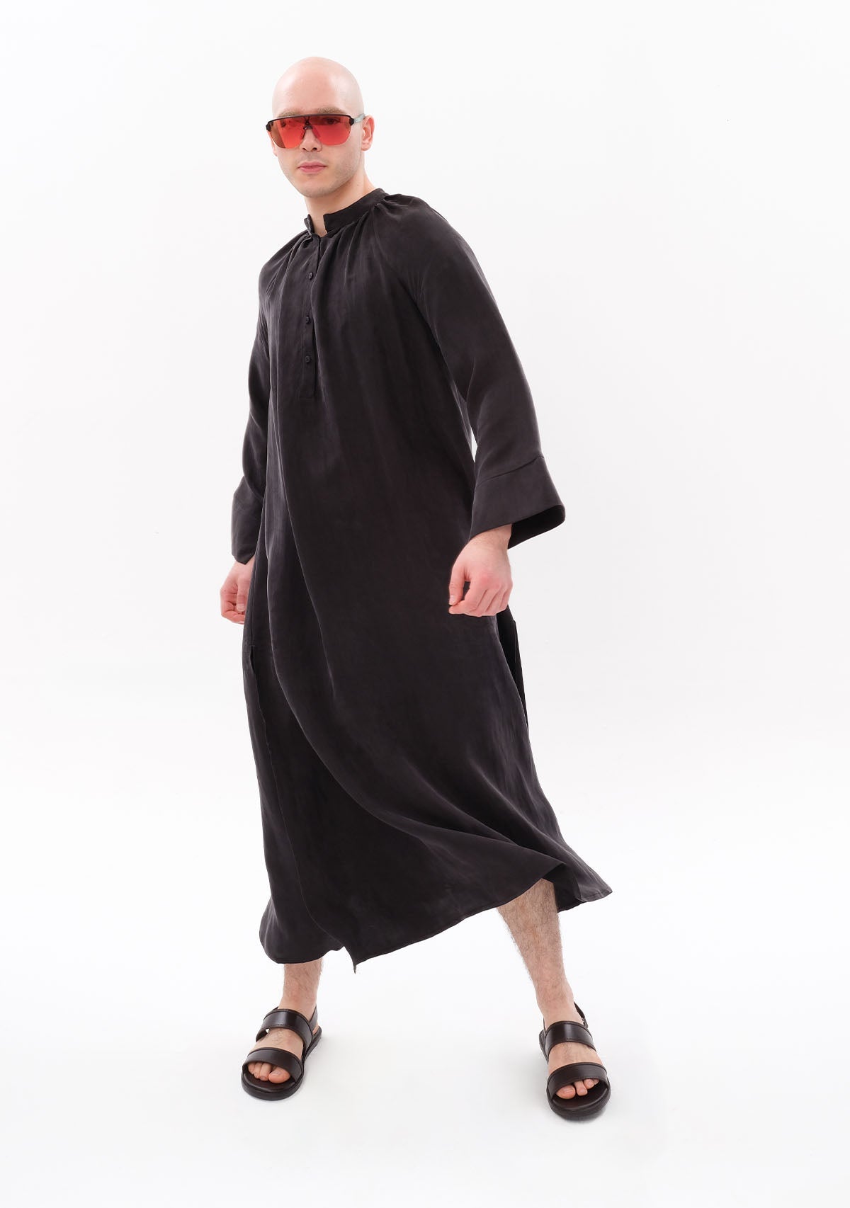 Tiny-Siyah Luxe Tencel™ Reglan Kol Elbise-Elbise-2-Milagron.com