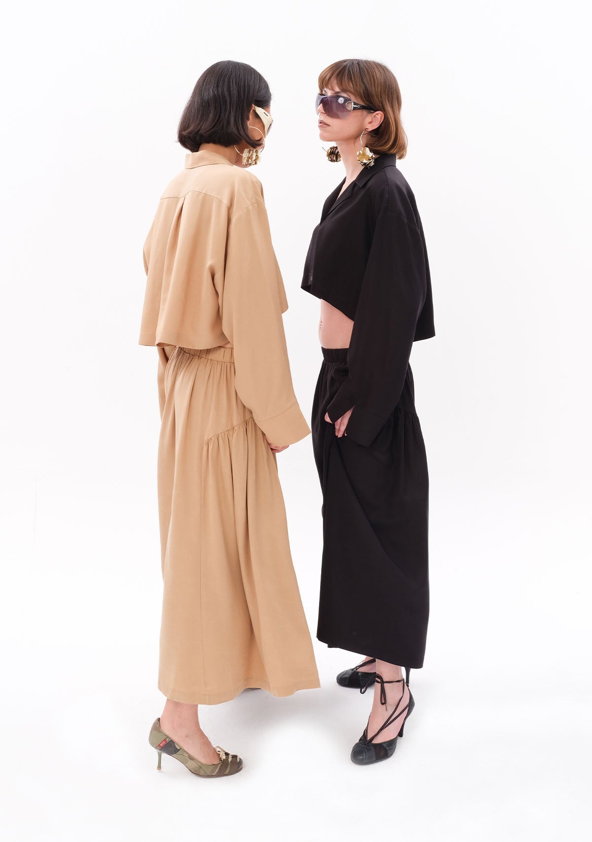 Tiny-Siyah Oversize Crop Gömlek-Gömlek-4-Milagron.com