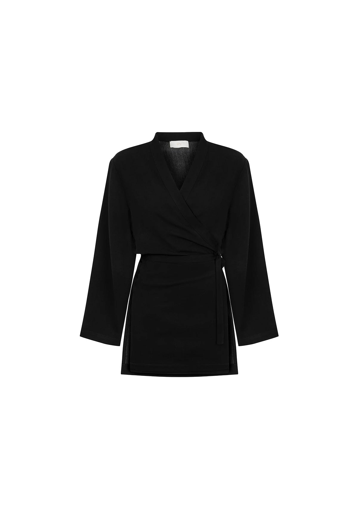 Tiny-Siyah Tencel™ Bağlamalı Gömlek-Gömlek-9-Milagron.com