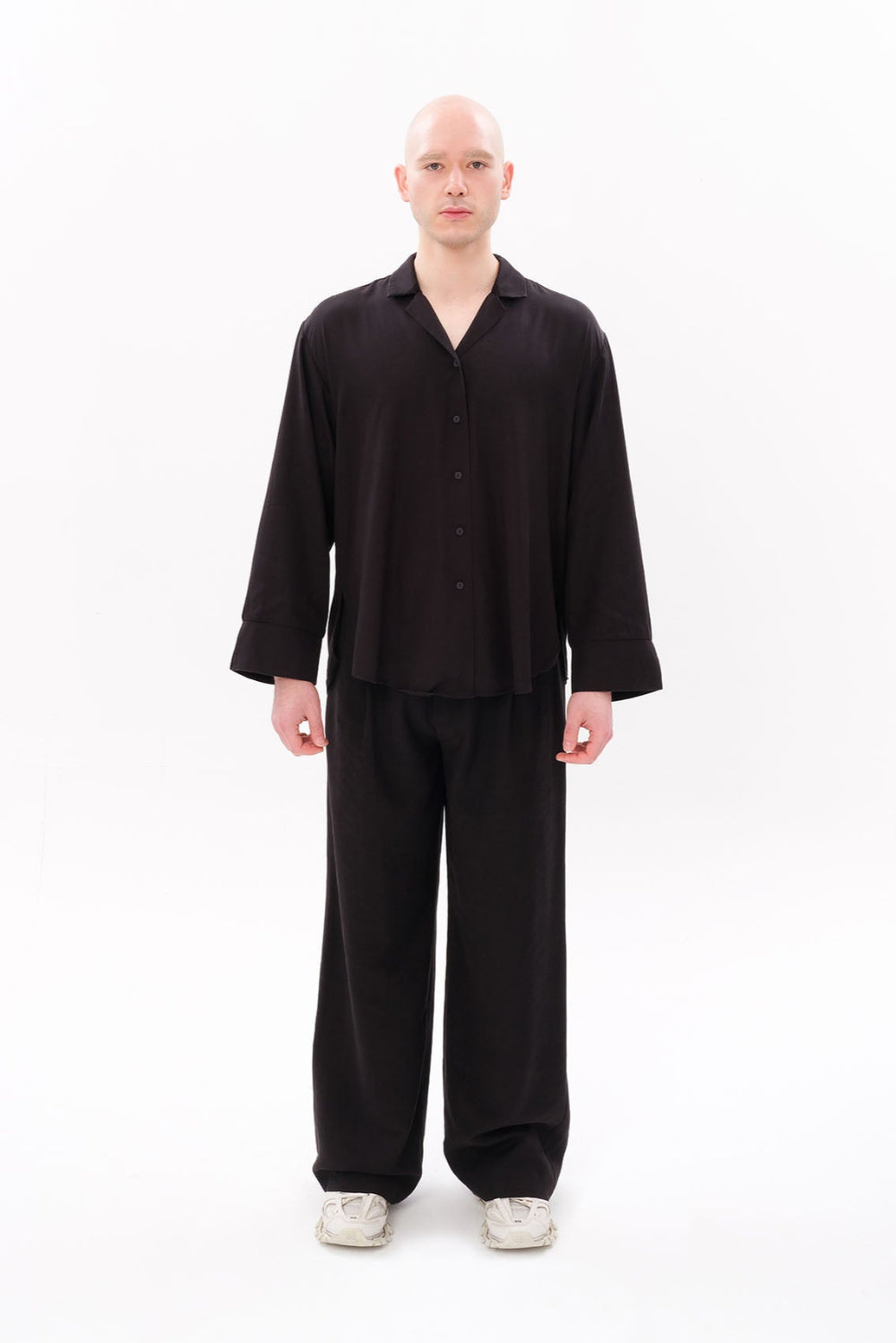 Tiny-Siyah Tencel™ Oversize Gömlek-Gömlek-1-Milagron.com