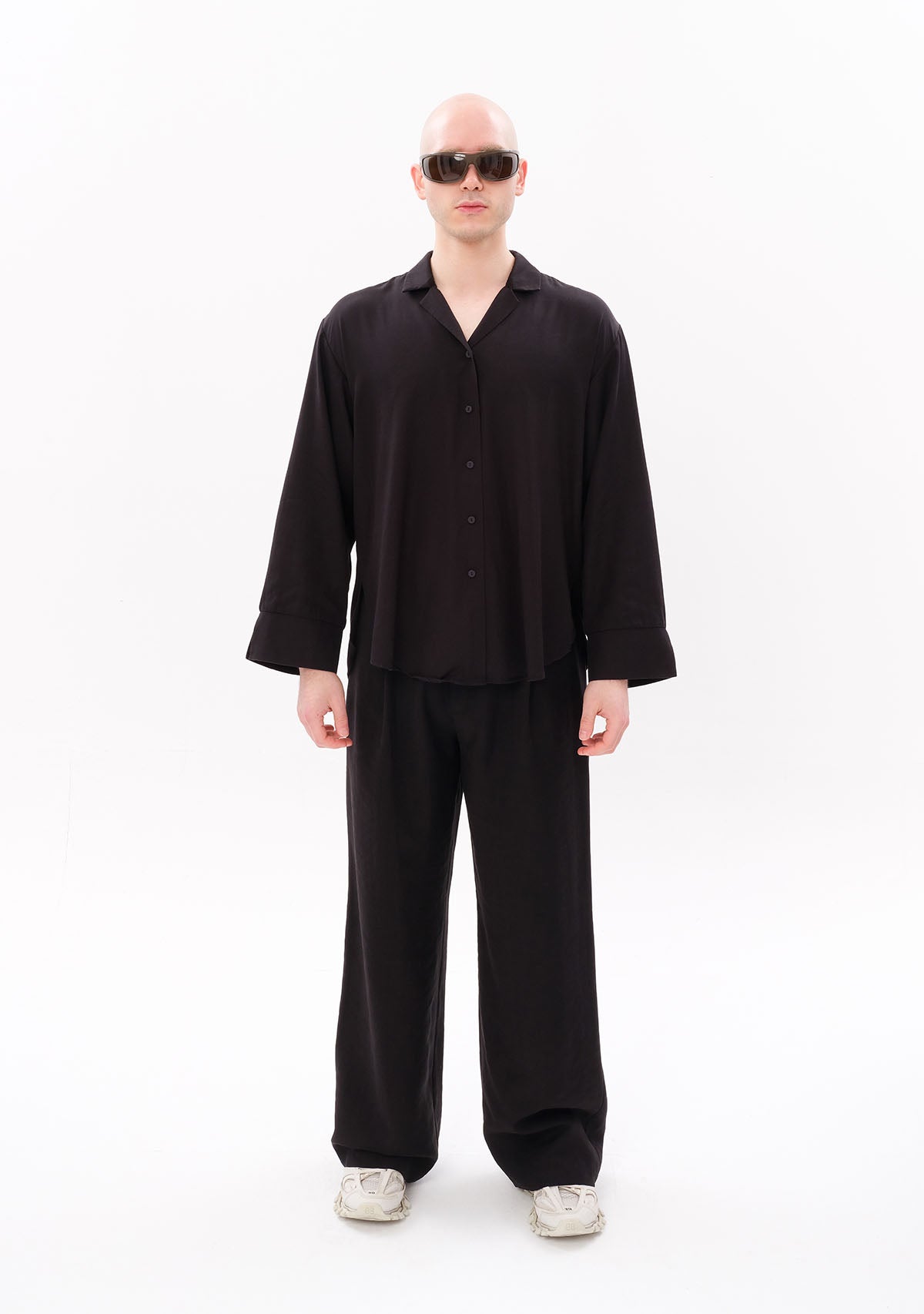 Tiny-Siyah Tencel™ Oversize Gömlek-Gömlek-3-Milagron.com