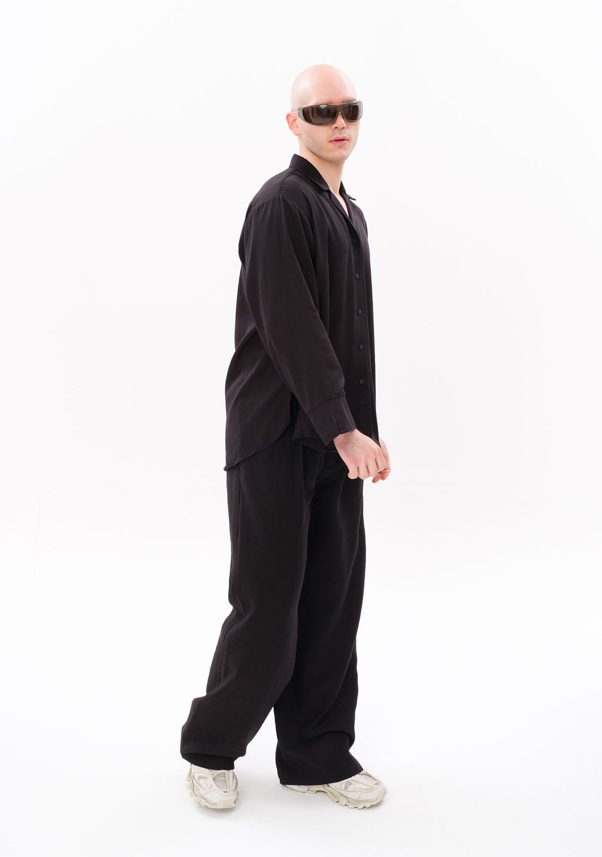 Tiny-Siyah Tencel™ Oversize Gömlek-Gömlek-6-Milagron.com