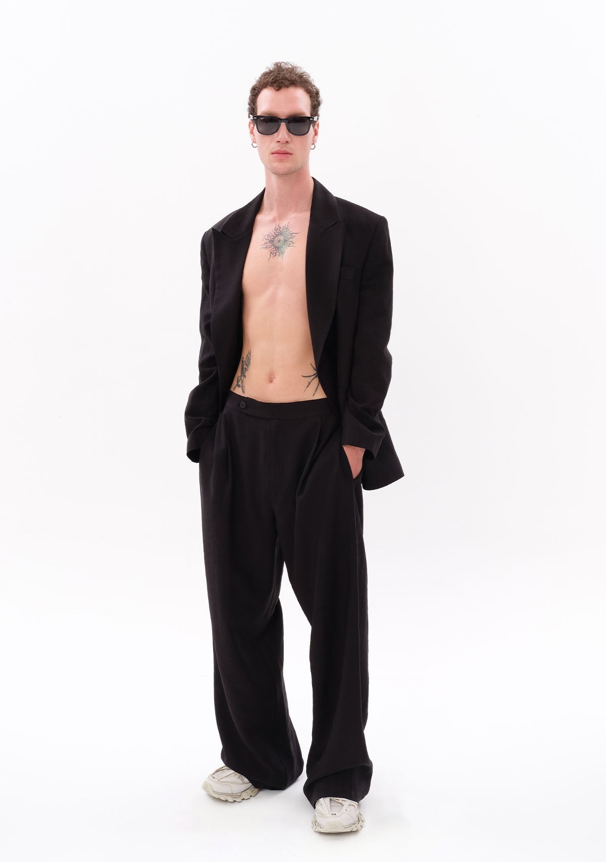 Tiny-Siyah Tencel™ Pantolon-Kumaş Pantolon-3-Milagron.com