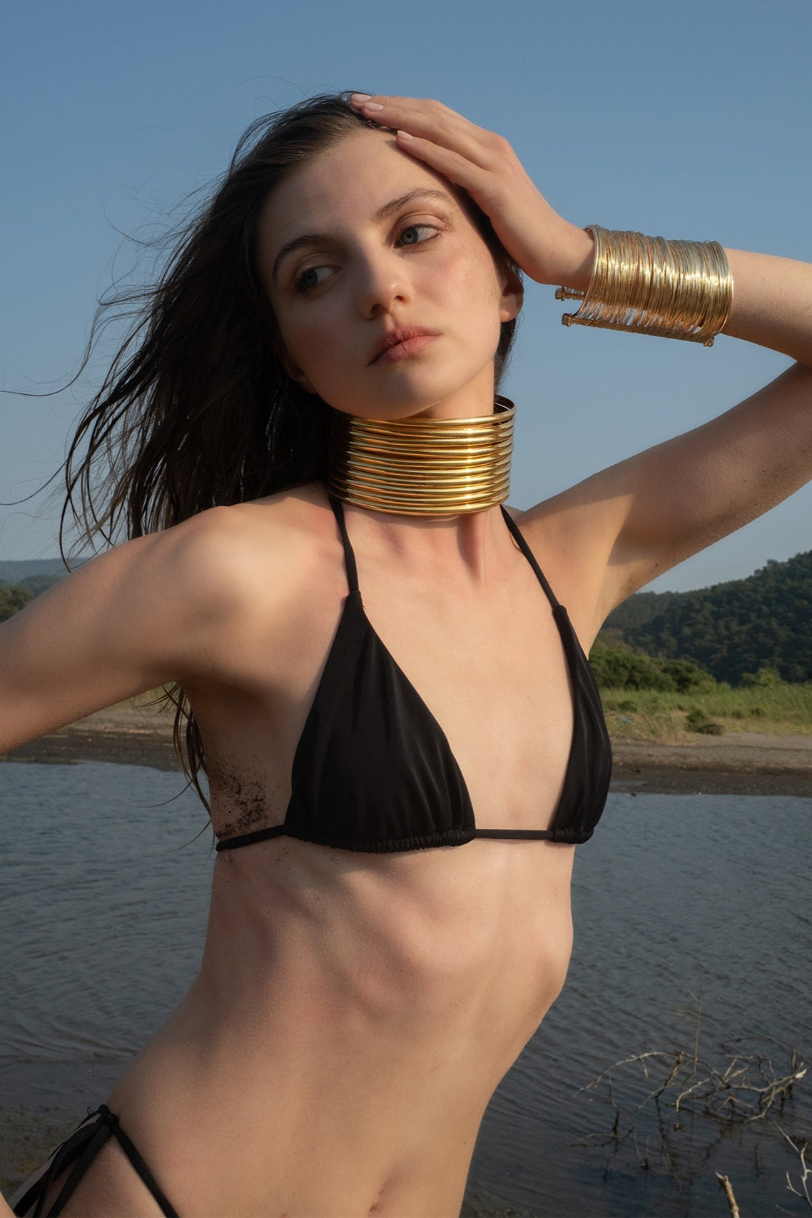 Tiny-Siyah üçgen İpli Bikini üstü-Bikini + Mayo-1-Milagron.com