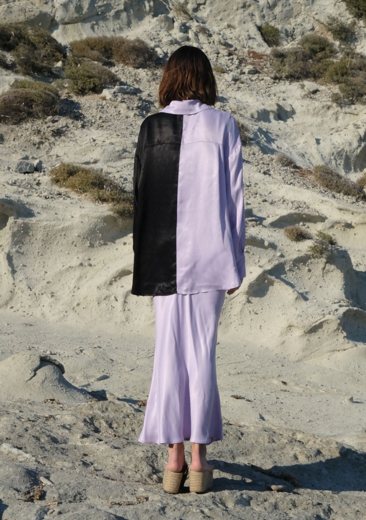 Tiny-Siyah/Lila Saten Gömlek-Gömlek-2-Milagron.com