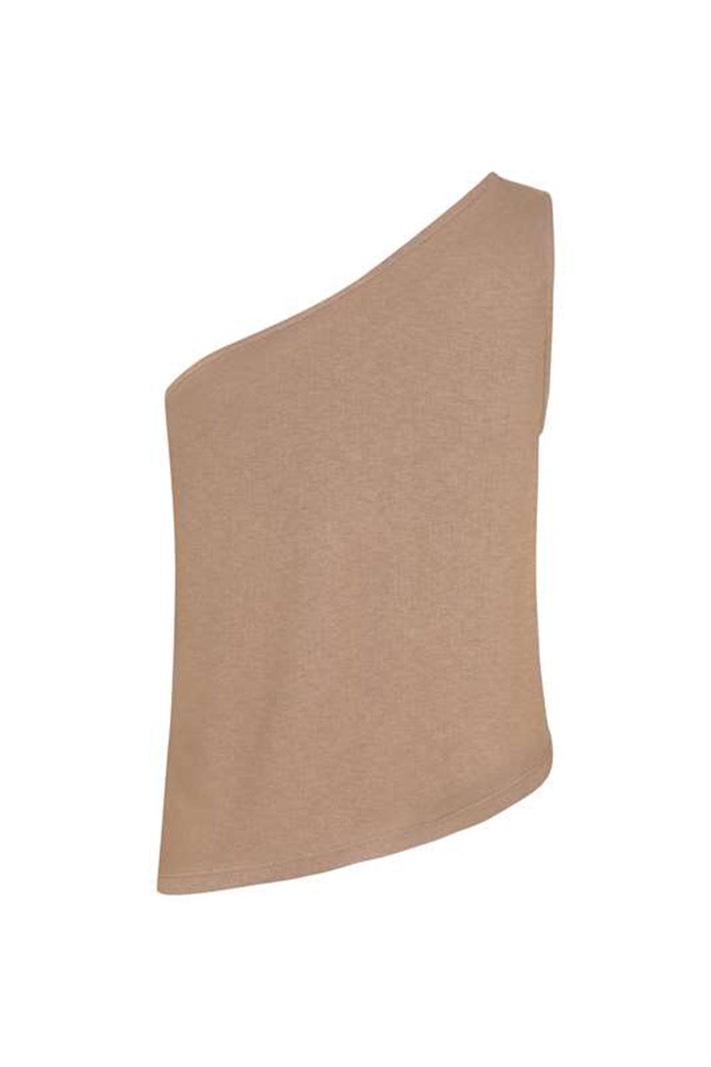 Tiny Store-Tek Kollu Dökümlü Nude Bluz-Top-2-Milagron.com