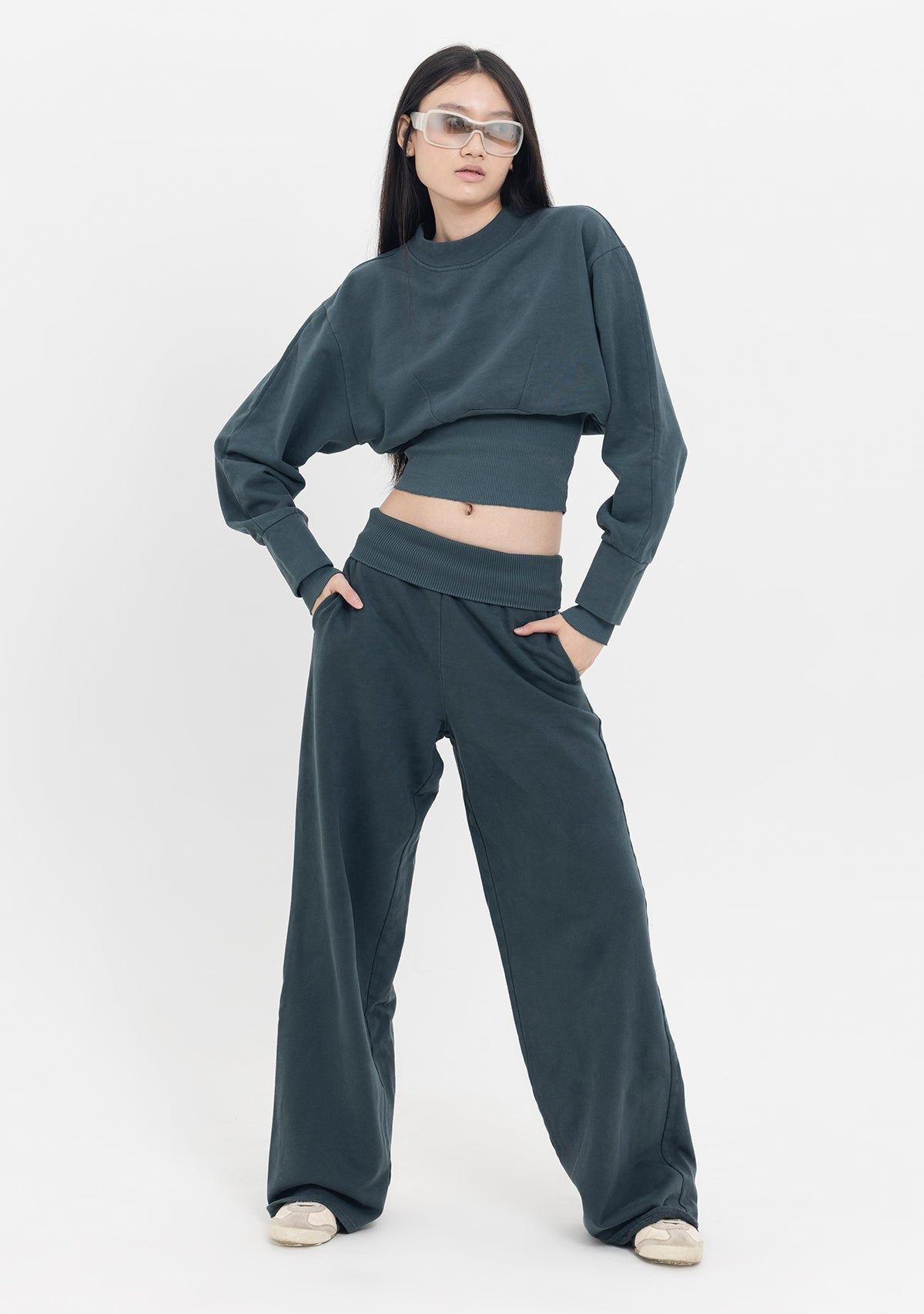 Tiny-Yarım Balıkçı Yaka Lastik Bel Detaylı Pamuklu Antrasit Sweatshirt-Sweatshirts & Hoodies-7-Milagron.com