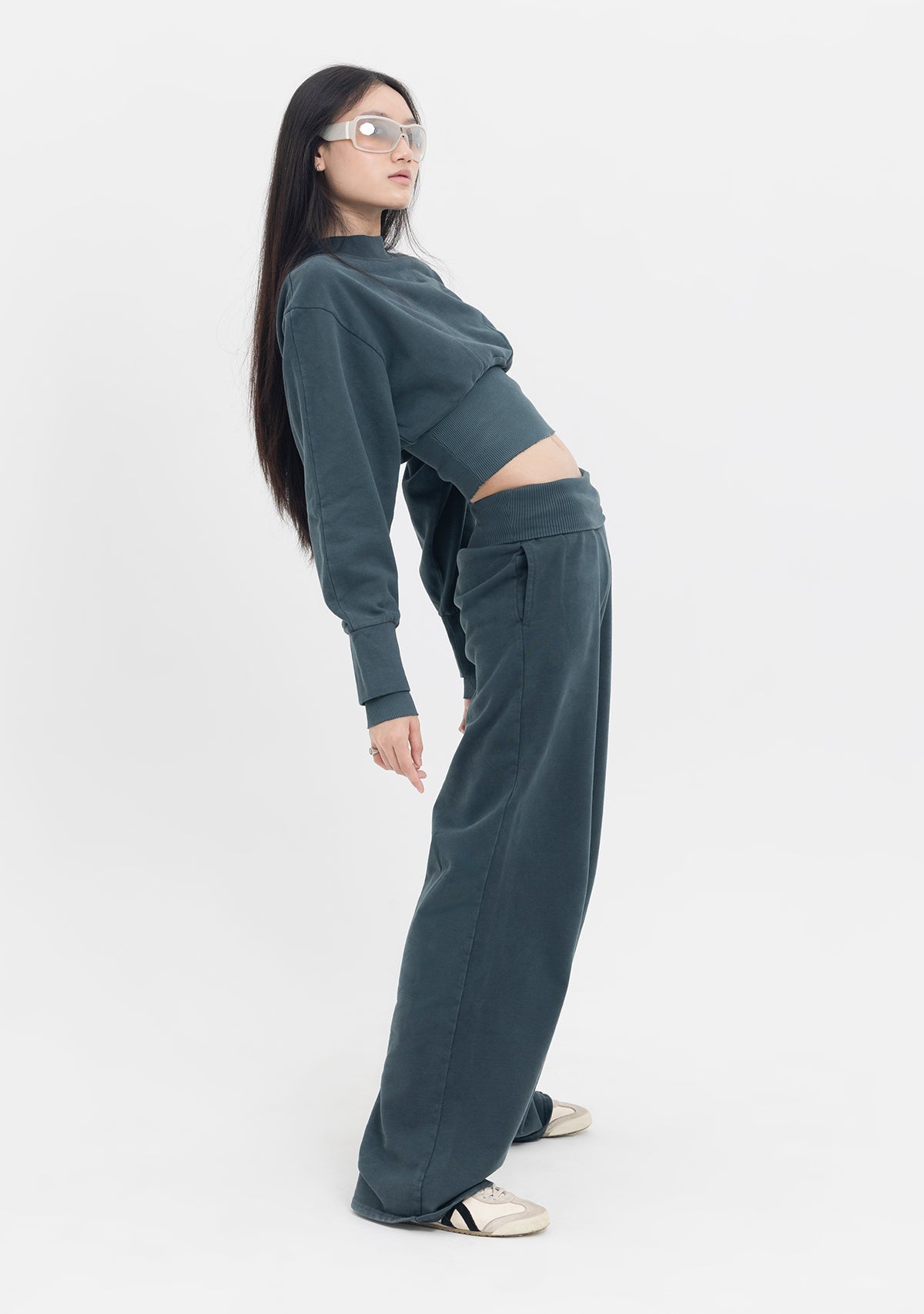 Tiny-Yarım Balıkçı Yaka Lastik Bel Detaylı Pamuklu Antrasit Sweatshirt-Sweatshirts & Hoodies-8-Milagron.com