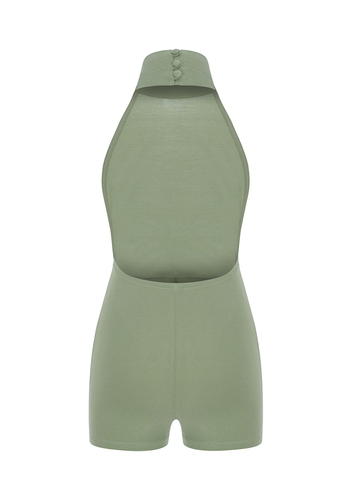 Tiny-Yeşil Boğazlı Sırt Dekolteli Şort Bodysuit-Tulum-7-Milagron.com