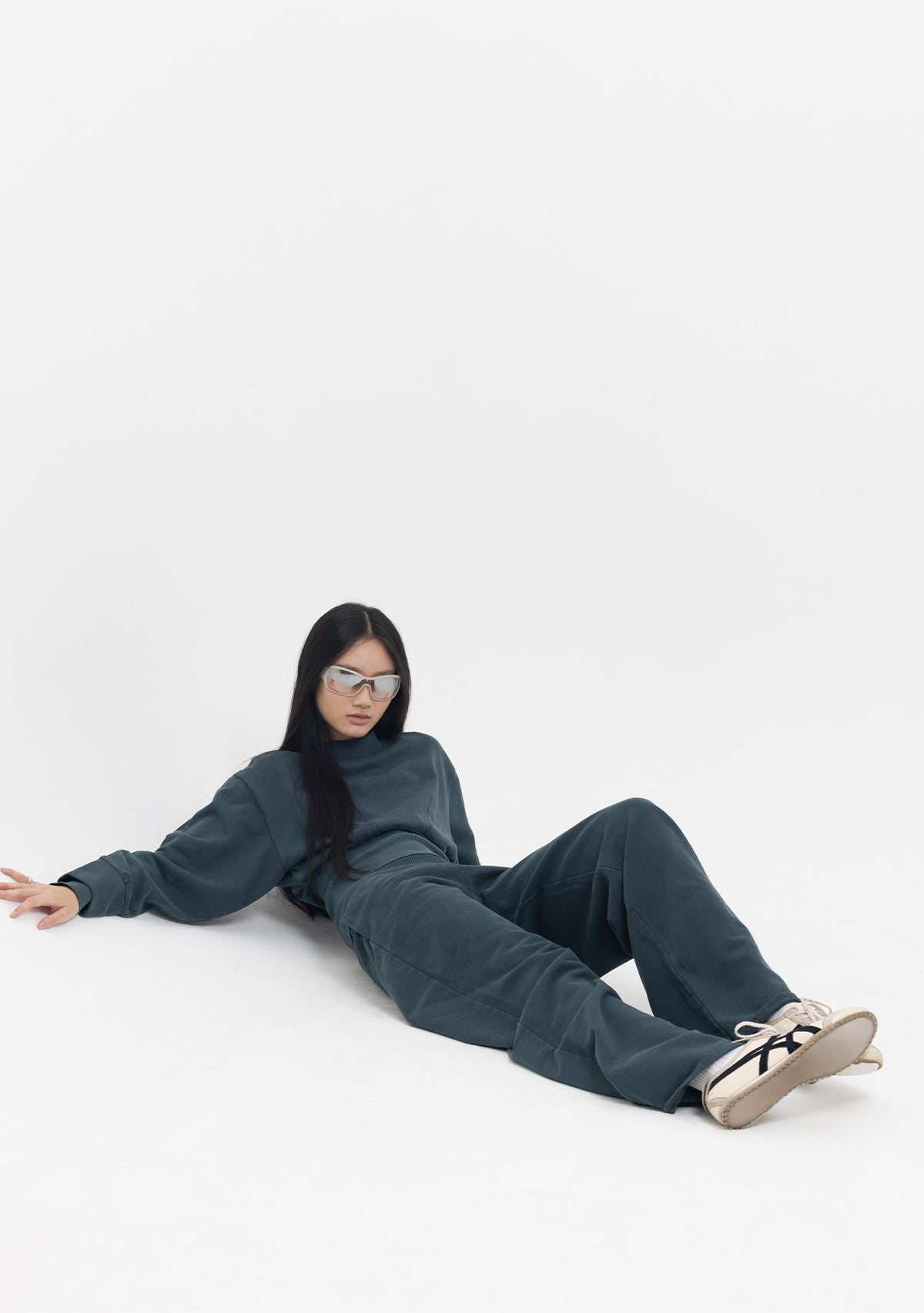 Tiny-Yüksek Bel Geniş Paça Antrasit Pamuklu Eşofman Altı-Eşofman-10-Milagron.com