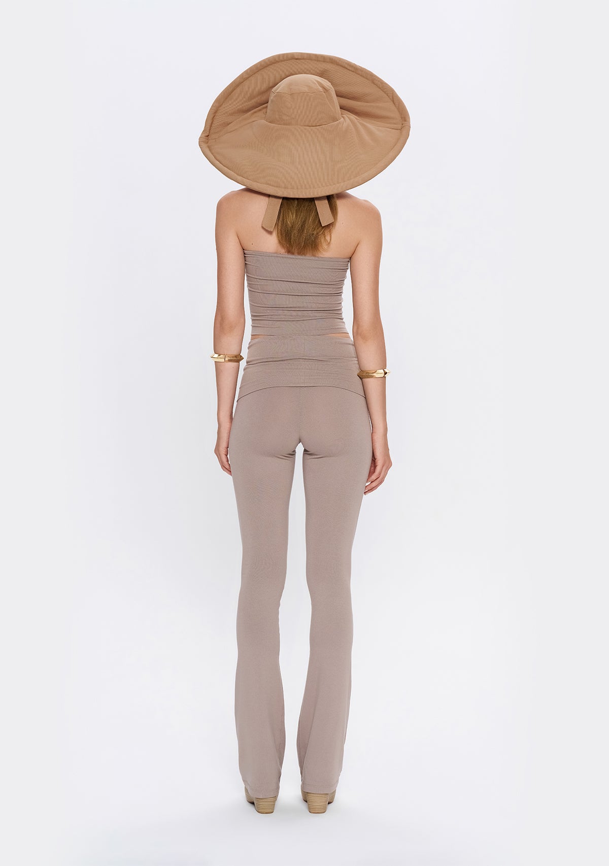 Tiny-Yüksek Bel İspanyol Paça Açık Kahverengi Tayt-Tayt-2-Milagron.com
