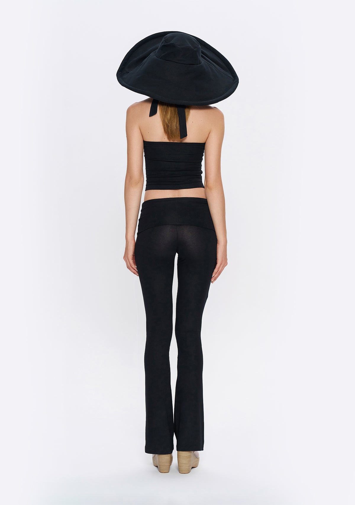 Tiny-Yüksek Bel İspanyol Paça Siyah Tayt-Tayt-2-Milagron.com