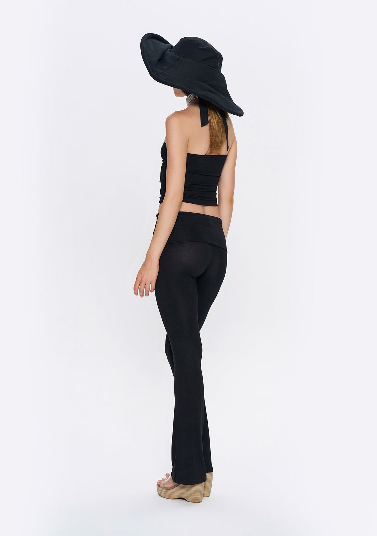 Tiny-Yüksek Bel İspanyol Paça Siyah Tayt-Tayt-7-Milagron.com