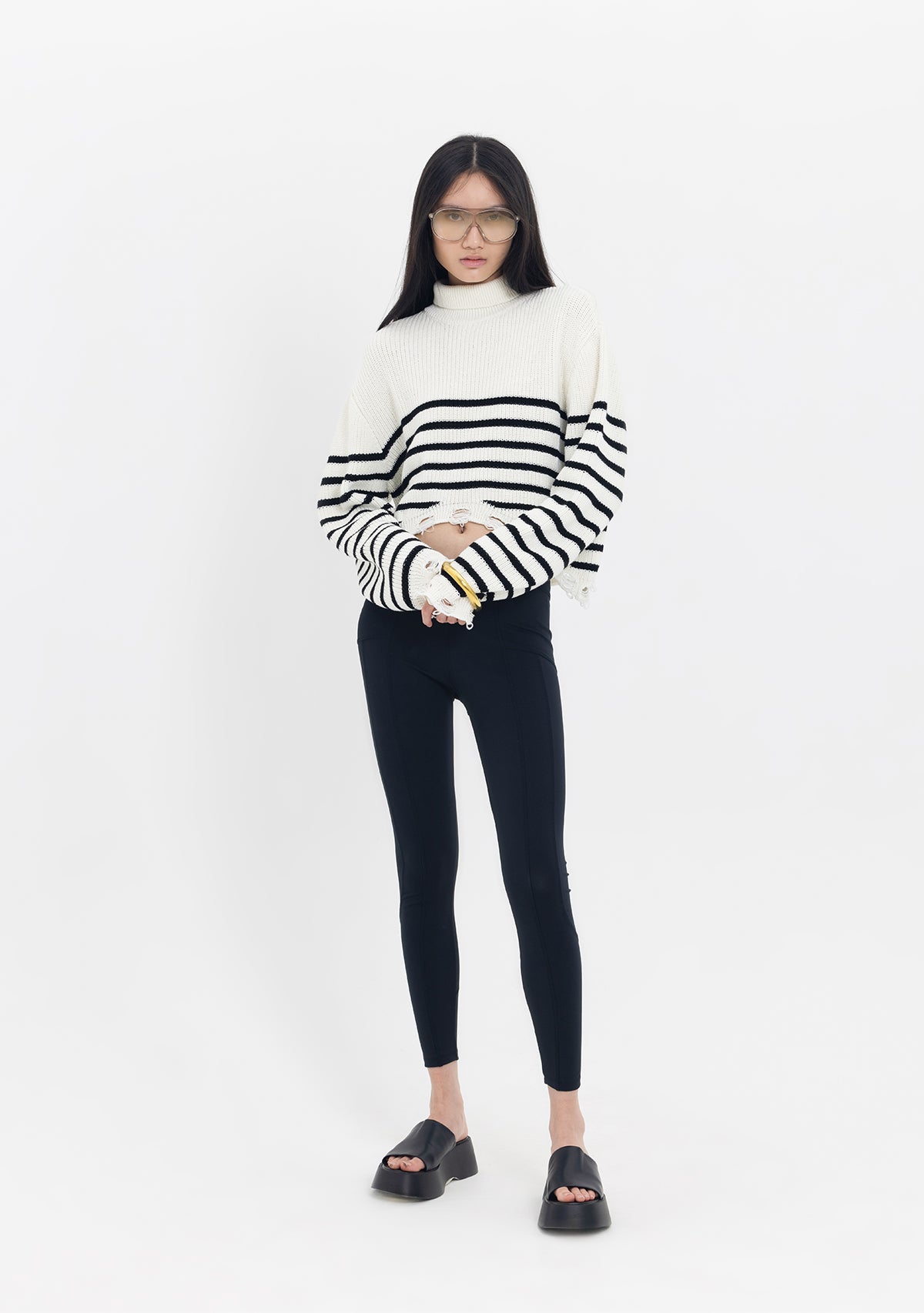 Tiny-Yüksek Yaka Çizgili Triko Kazak-Kazak & Triko-6-Milagron.com