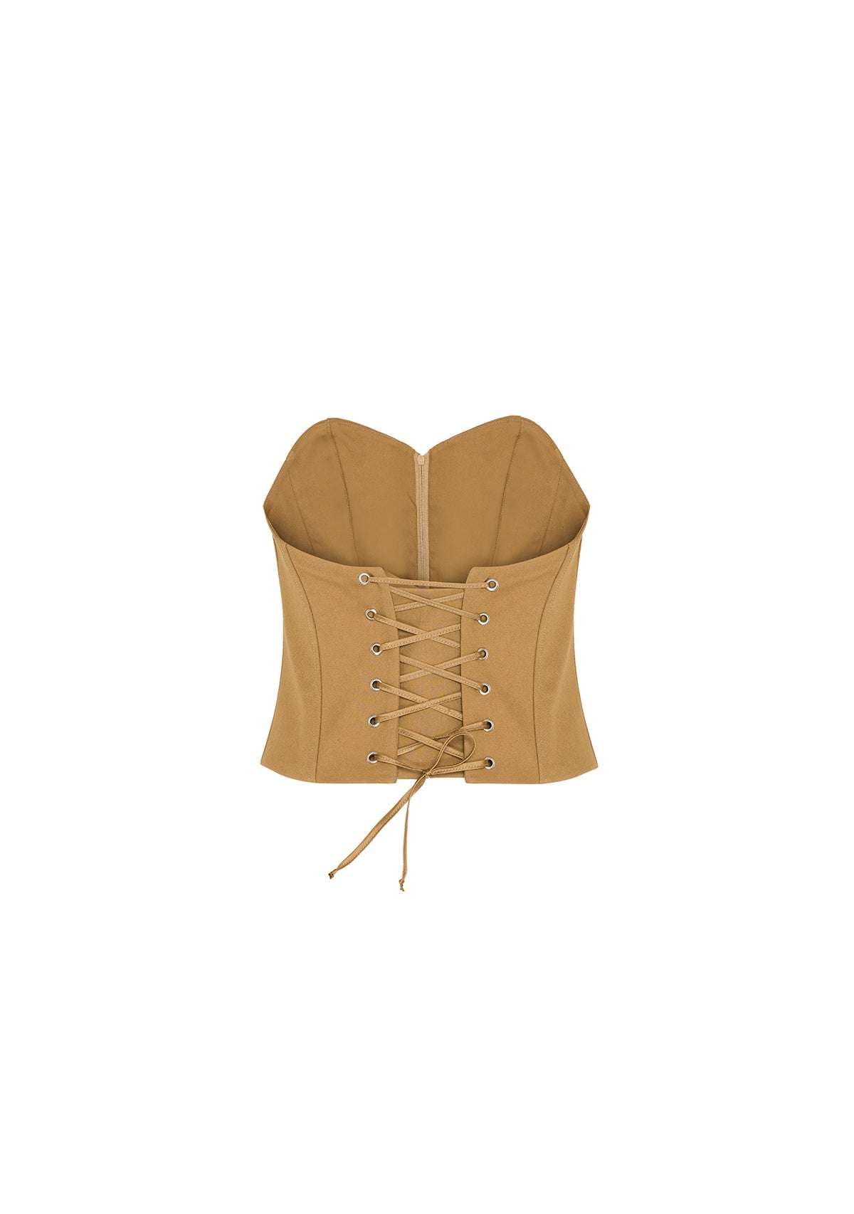 Tiny-önü Fermuarlı Sırtı Ayarlanabilir Balenli Bej Korse-Büstiyer-9-Milagron.com