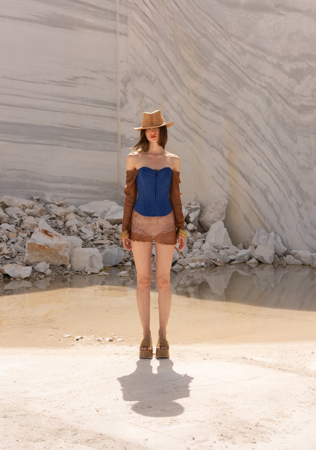 Tiny-önü Fermuarlı Sırtı Ayarlanabilir Balenli Mavi Korse-Büstiyer-5-Milagron.com