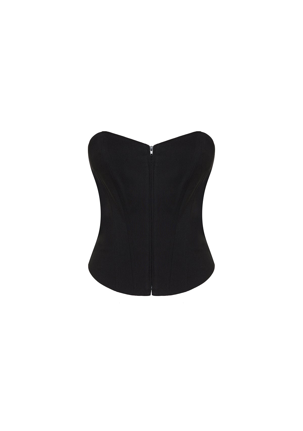 Tiny-önü Fermuarlı Sırtı Ayarlanabilir Balenli Siyah Korse-Büstiyer-9-Milagron.com