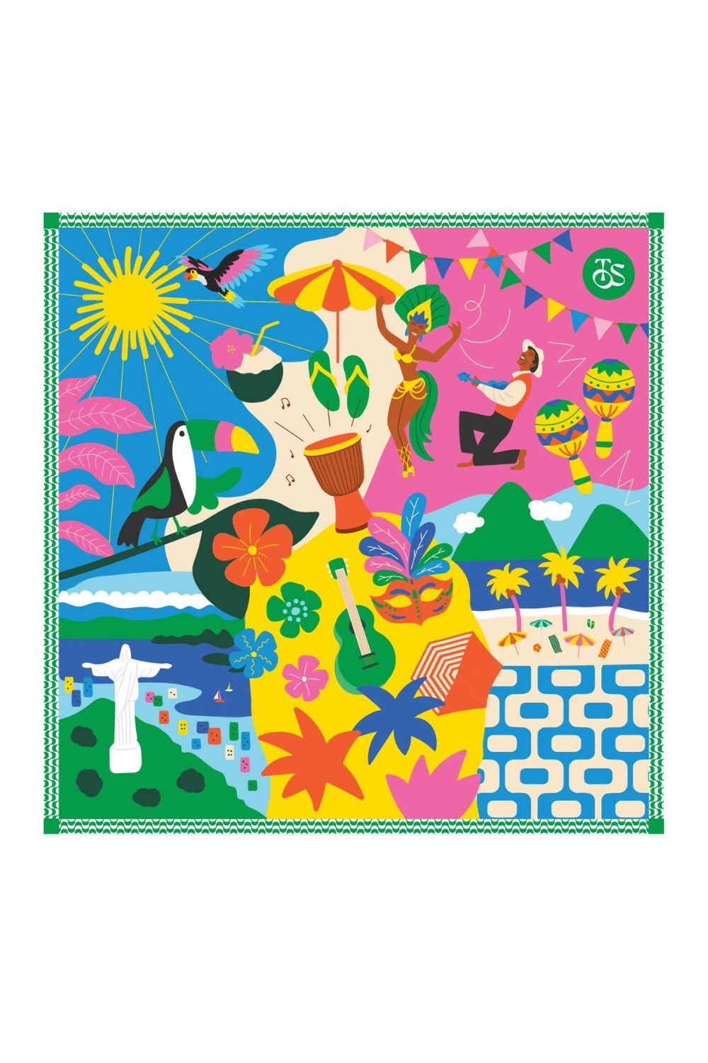 Tos With Us-Rio De Janeiro Pareo & Şal-Pareo & Bandana-1-Milagron.com