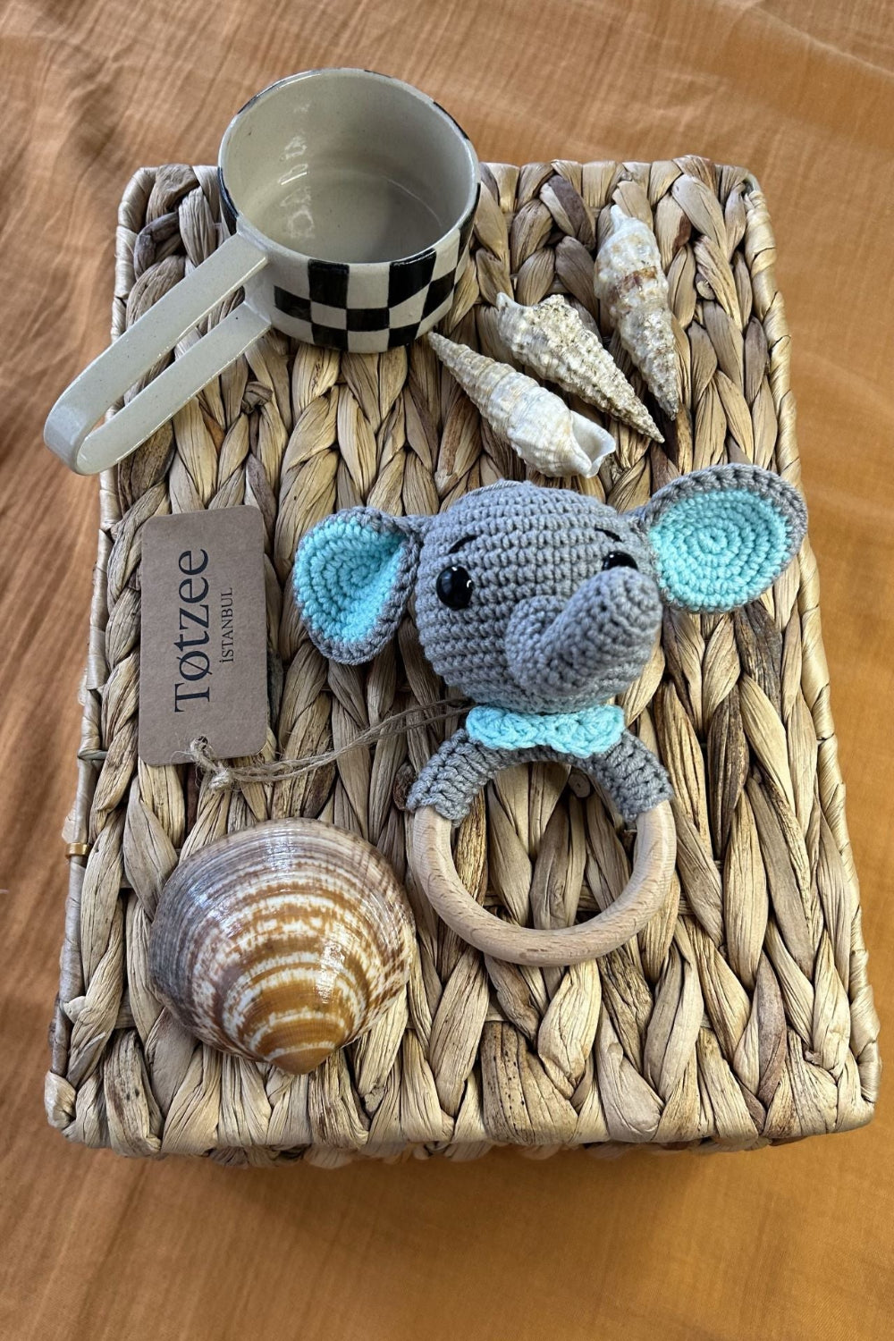 Totzee-Amigurumi Fil Çıngırak Gri-Amigurumi Çıngırak-1-Milagron.com