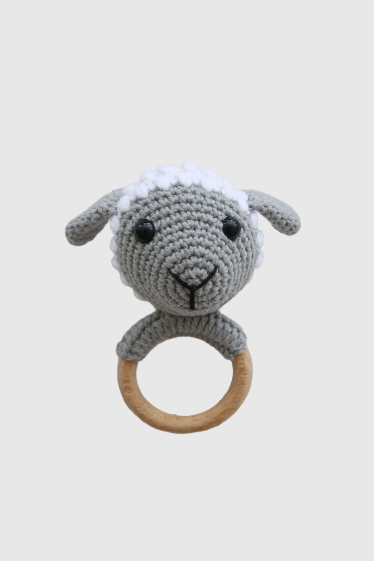 Totzee-Amigurumi Kuzu Çıngırak Gri & Beyaz-Amigurumi Çıngırak-2-Milagron.com