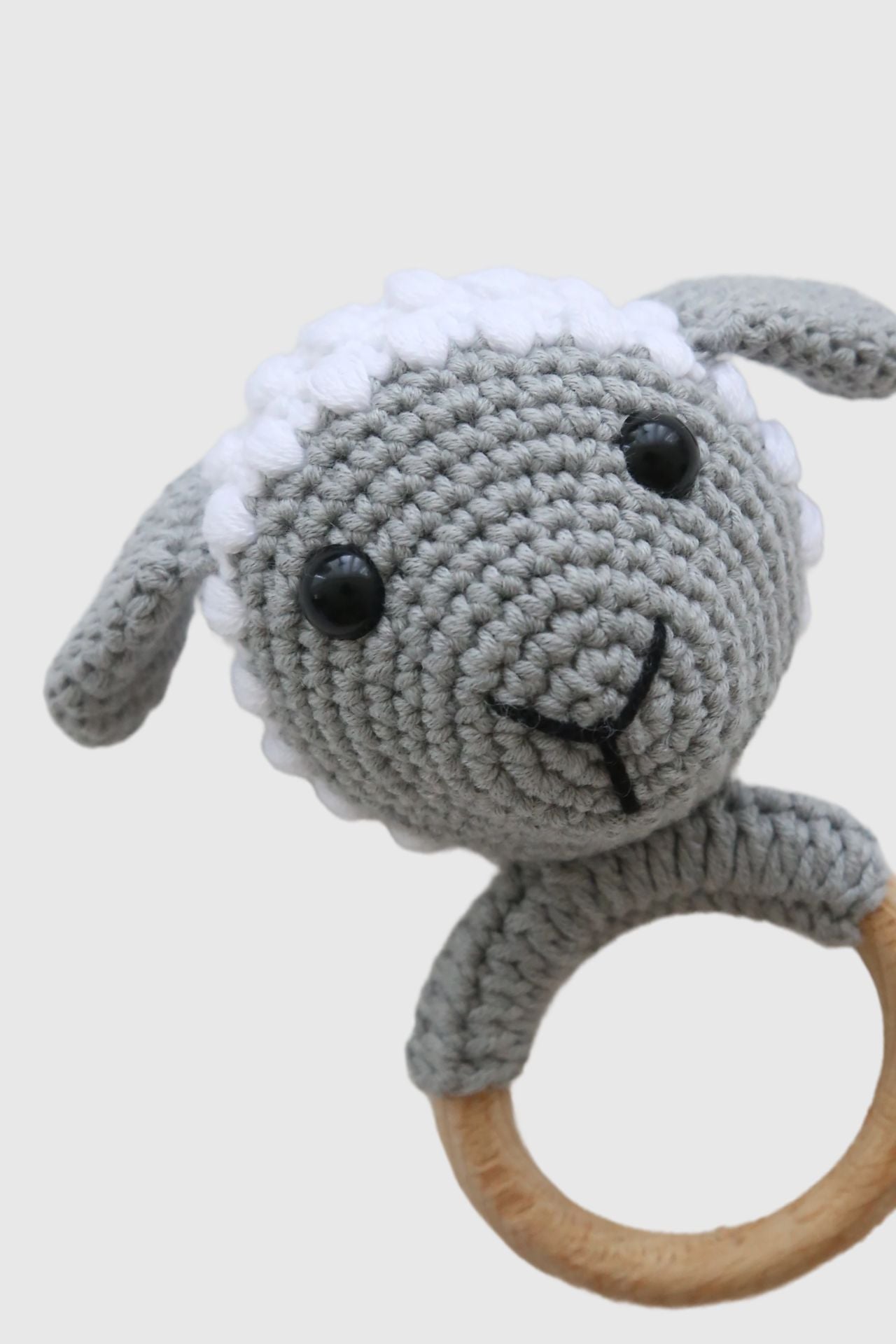 Totzee-Amigurumi Kuzu Çıngırak Gri & Beyaz-Amigurumi Çıngırak-3-Milagron.com