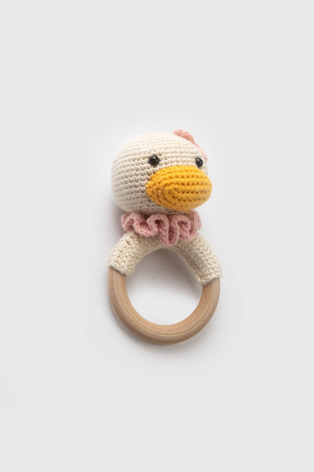 Totzee-Amigurumi Ördek Çıngırak Krem-Amigurumi Çıngırak-2-Milagron.com