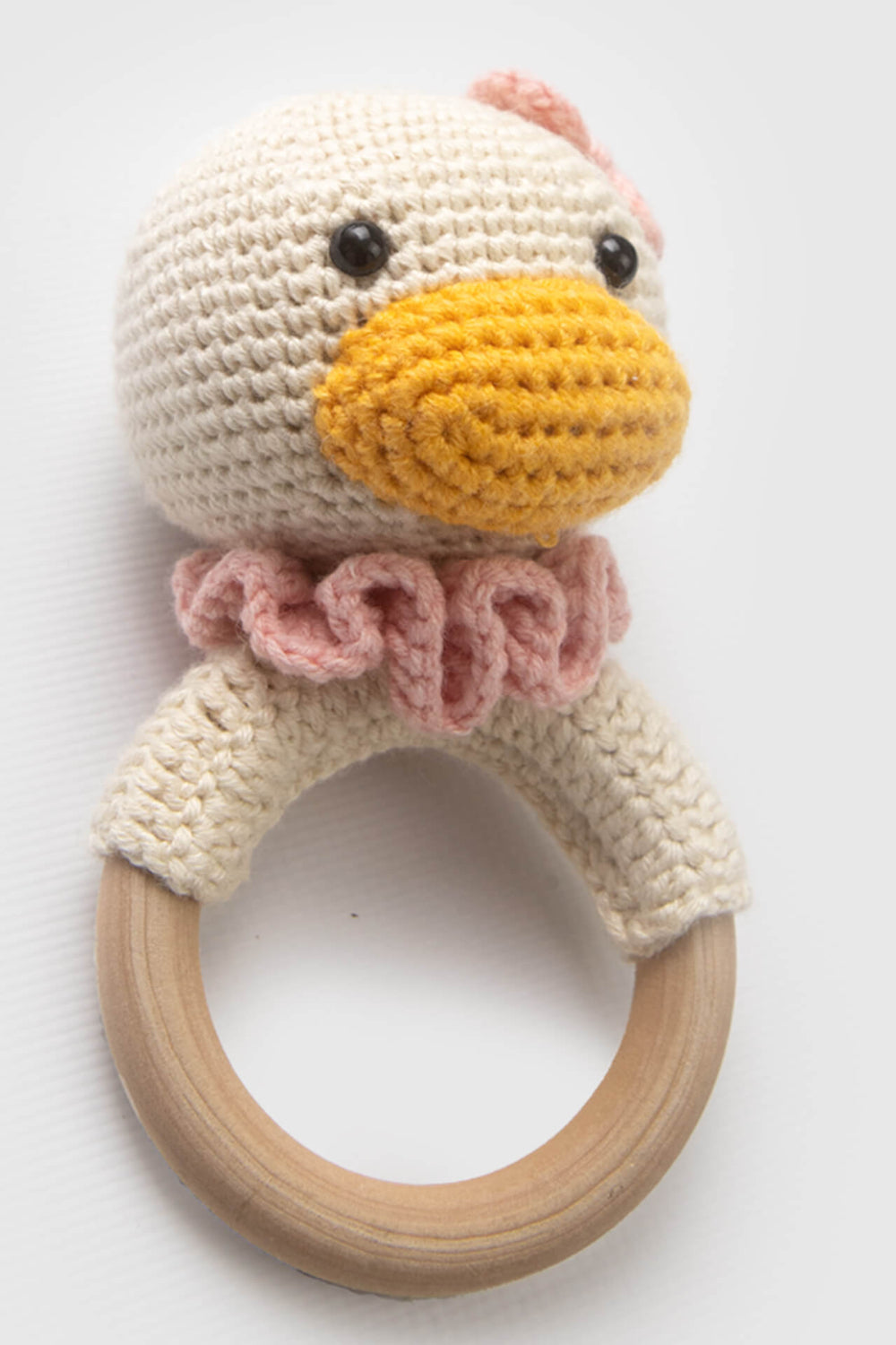 Totzee-Amigurumi Ördek Çıngırak Krem-Amigurumi Çıngırak-3-Milagron.com