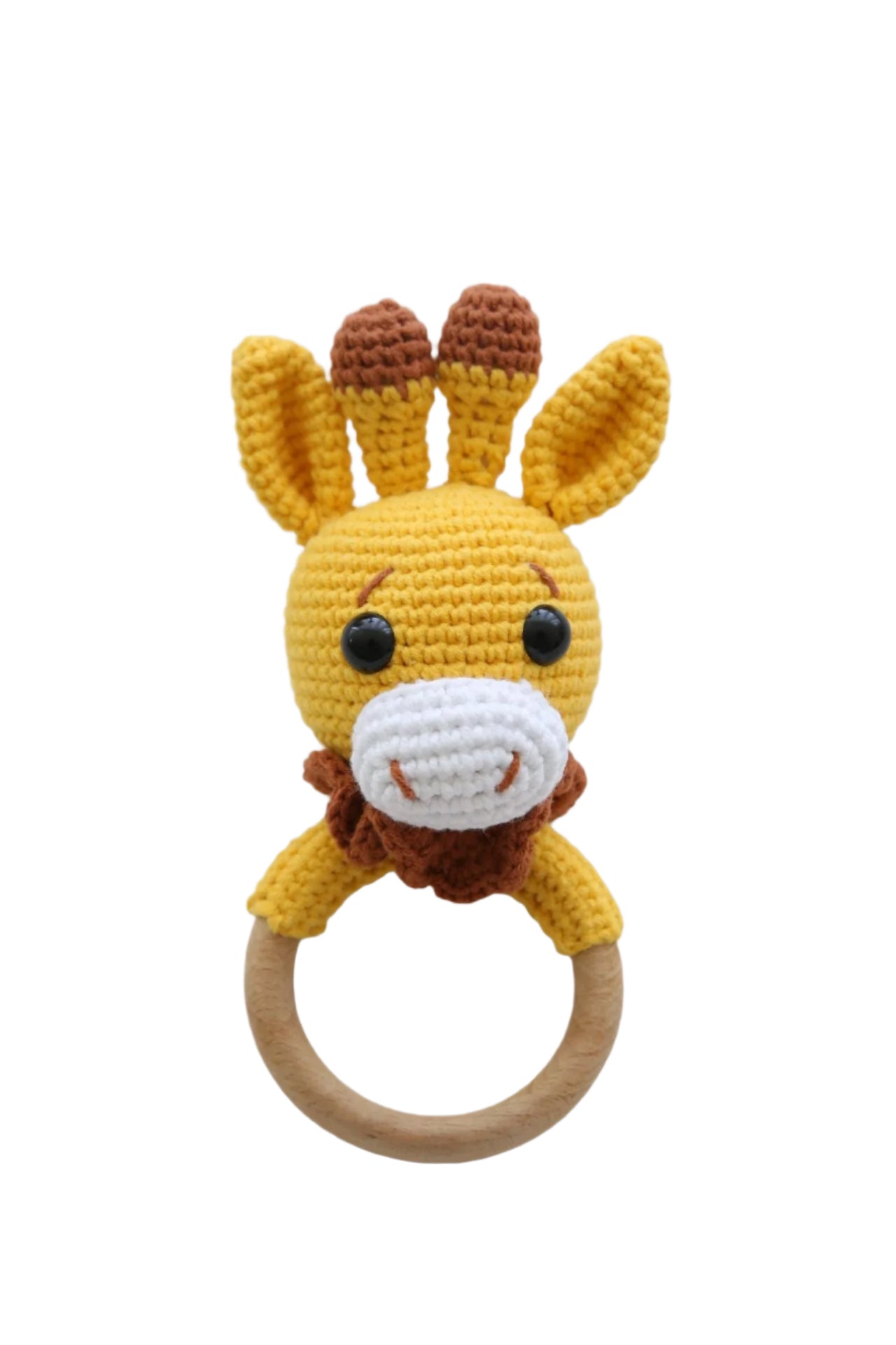 Totzee-Amigurumi Zürafa Çıngırak Sarı & Kahverengi-Amigurumi Çıngırak-1-Milagron.com