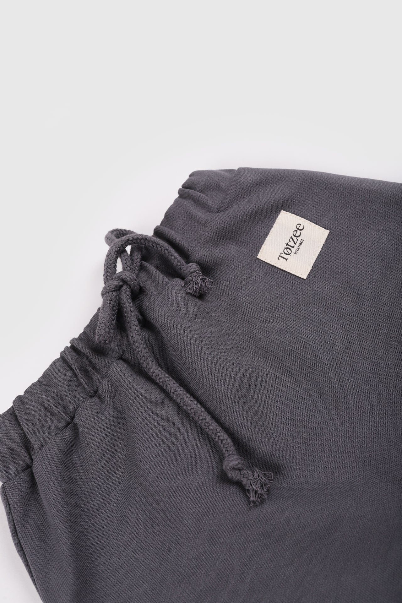 Totzee-Bağcıklı Basic Pantolon Antrasit Gri-Pantolon-3-Milagron.com