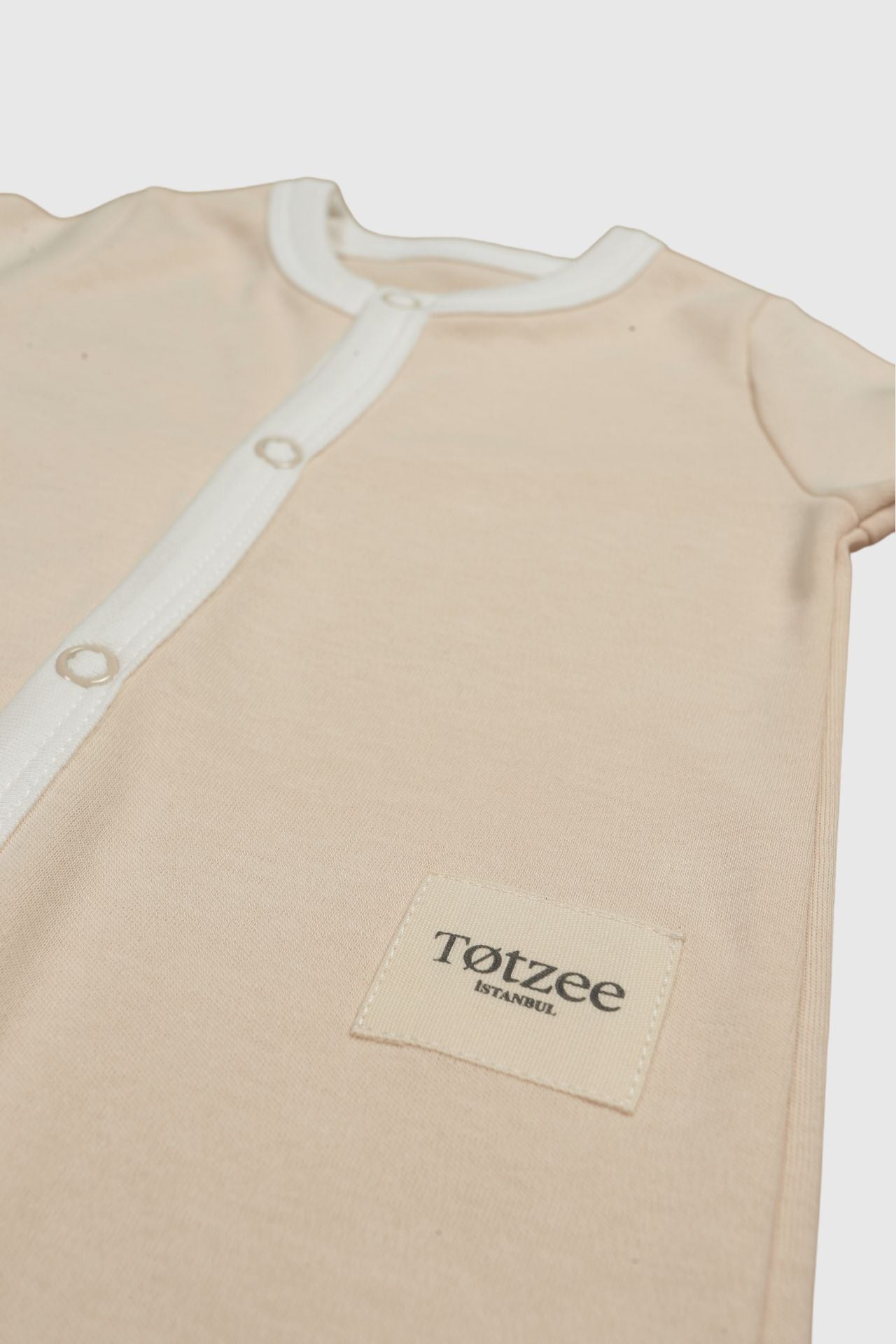 Totzee-Çıt Çıtlı Basic Yenidoğan Tulum Kahve Köpüğü-Çocuk Elbise & Tulum-3-Milagron.com