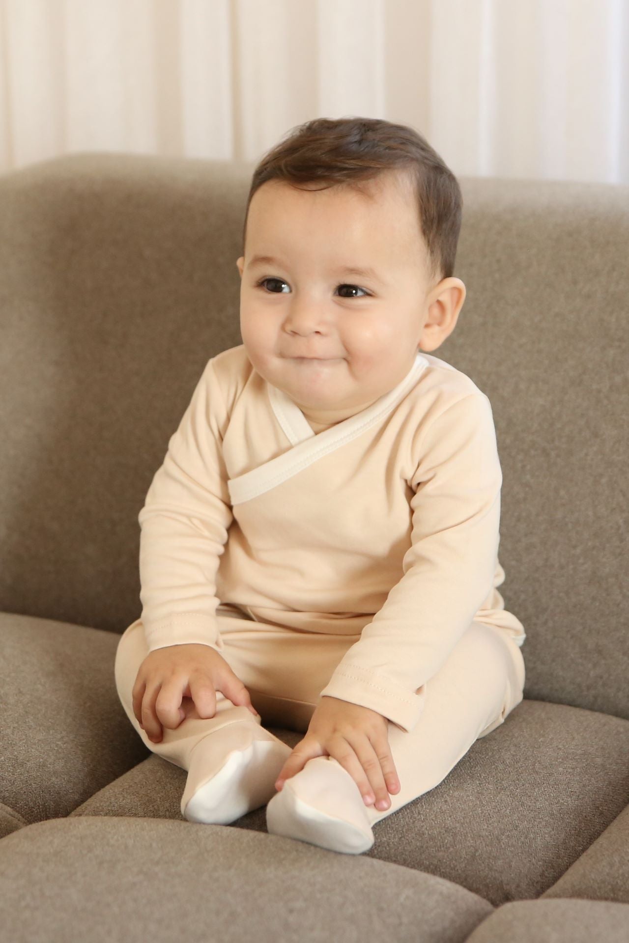 Totzee-Çıt Çıtlı Kruvaze Üst Kahve Köpüğü-Yenidoğan Seti-2-Milagron.com